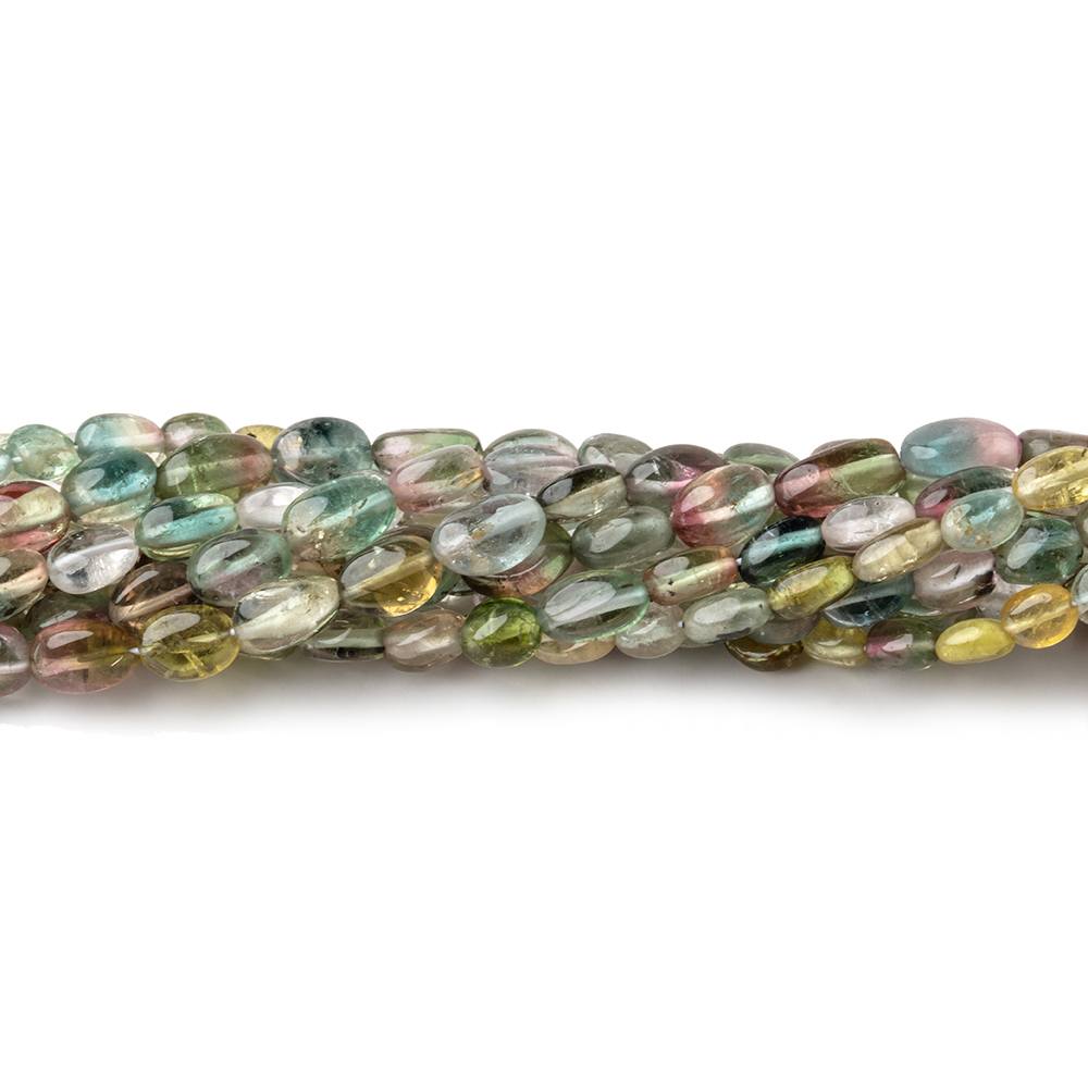 4x3-6x3.5mm Multi Color Tourmaline Plain Oval Beads 16 inch 74 pieces AA (ONLINE ORDER ONLY)