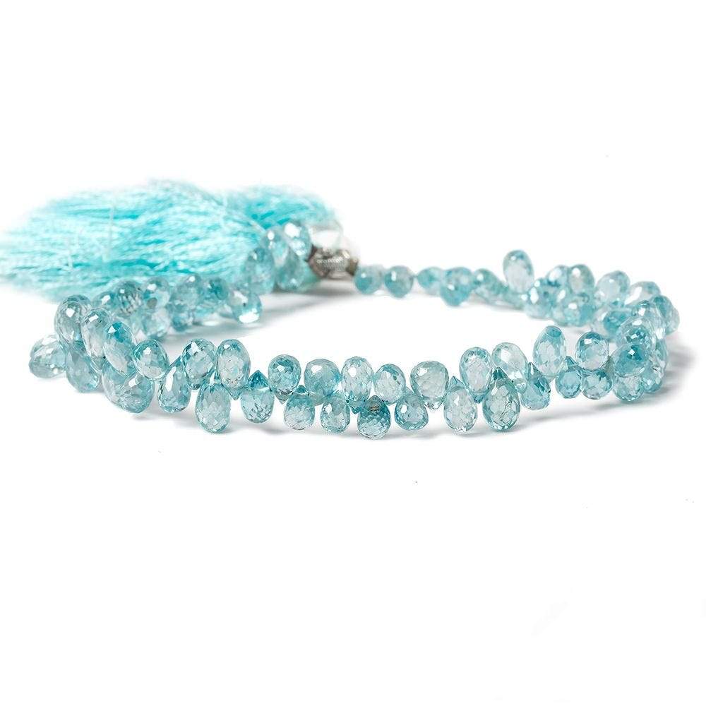 4x3-6x3mm Blue Zircon Faceted Tear Drop Beads 8 inch 93 pieces (ONLINE ORDER ONLY)