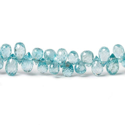 4x3-6x3mm Blue Zircon Faceted Tear Drop Beads 8 inch 93 pieces (ONLINE ORDER ONLY)