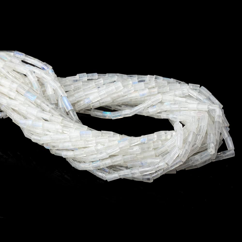 4x3-6x4mm Rainbow Moonstone Faceted Tube Beads 14 inch 64 pieces (ONLINE ORDER ONLY)
