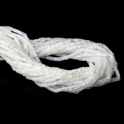 4x3-6x4mm Rainbow Moonstone Faceted Tube Beads 14 inch 64 pieces (ONLINE ORDER ONLY)