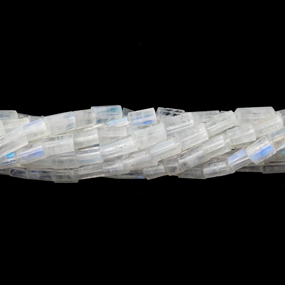 4x3-6x4mm Rainbow Moonstone Faceted Tube Beads 14 inch 64 pieces (ONLINE ORDER ONLY)