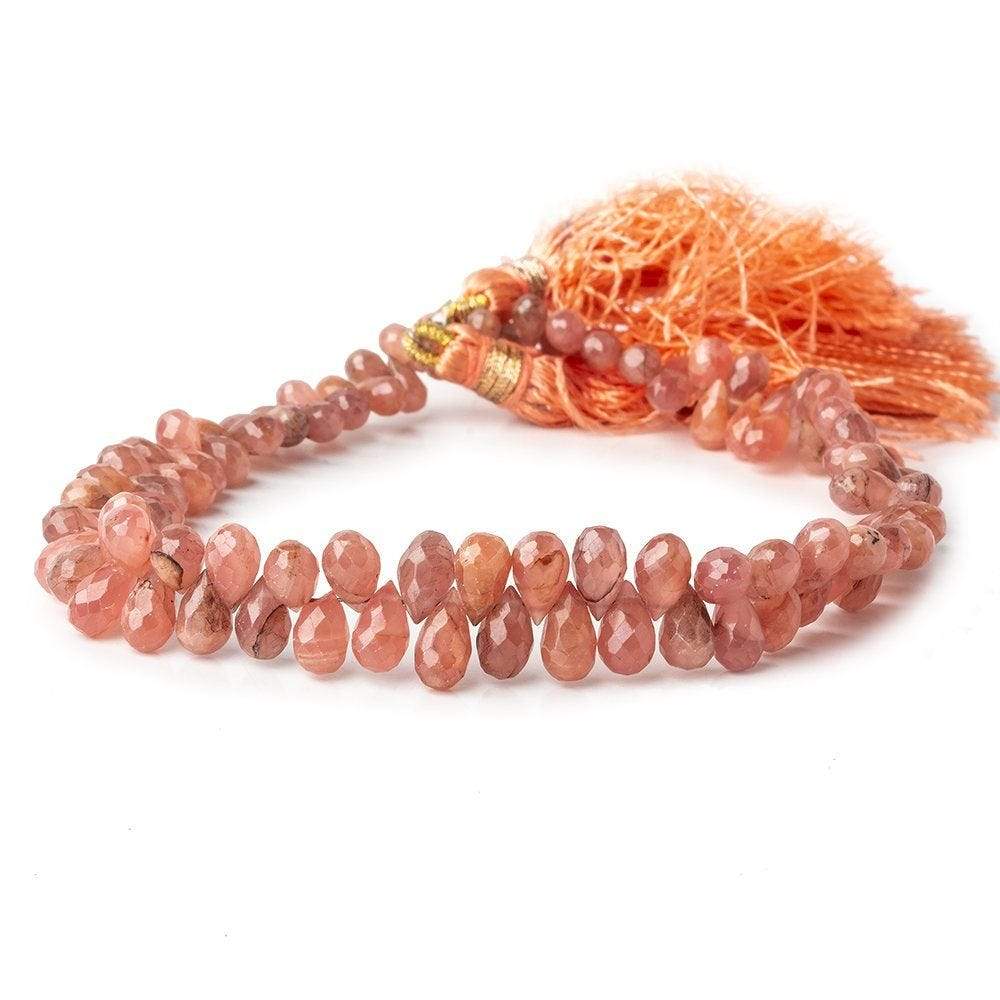 4x3-6x4mm Rhodochrosite faceted tear drop beads 9 inch 99 pieces AA (ONLINE ORDER ONLY)