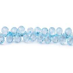 4x3-6x4mm Sky Blue Topaz Faceted Tear Drop Beads 7.5 inch 90 pieces AAA (ONLINE ORDER ONLY)