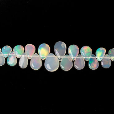 4x3-7x5mm Ethiopian Opal Plain Pears 8 inch 75 beads (ONLINE ORDER ONLY)