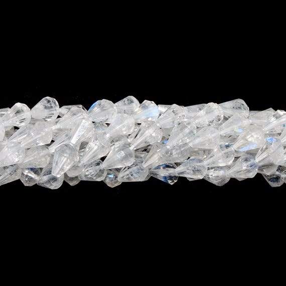 4x3-7x5mm Rainbow Moonstone Petite Faceted Tear Drop 15 inch 57 Beads (ONLINE ORDER ONLY)