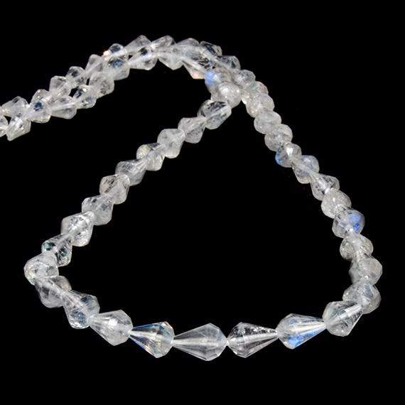 4x3-7x5mm Rainbow Moonstone Petite Faceted Tear Drop 15 inch 57 Beads (ONLINE ORDER ONLY)
