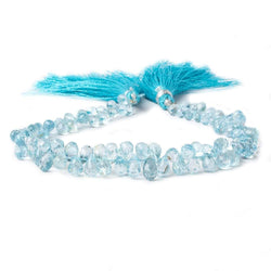 4x3-7x5mm Sky Blue Topaz Beads Tear Drop Briolette 8 inch 89 pieces (ONLINE ORDER ONLY)