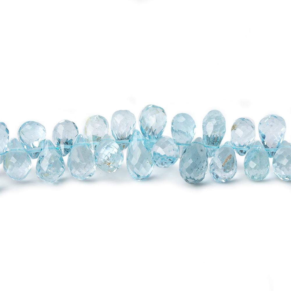 4x3-7x5mm Sky Blue Topaz Beads Tear Drop Briolette 8 inch 89 pieces (ONLINE ORDER ONLY)