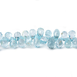 4x3-7x5mm Sky Blue Topaz Beads Tear Drop Briolette 8 inch 89 pieces (ONLINE ORDER ONLY)