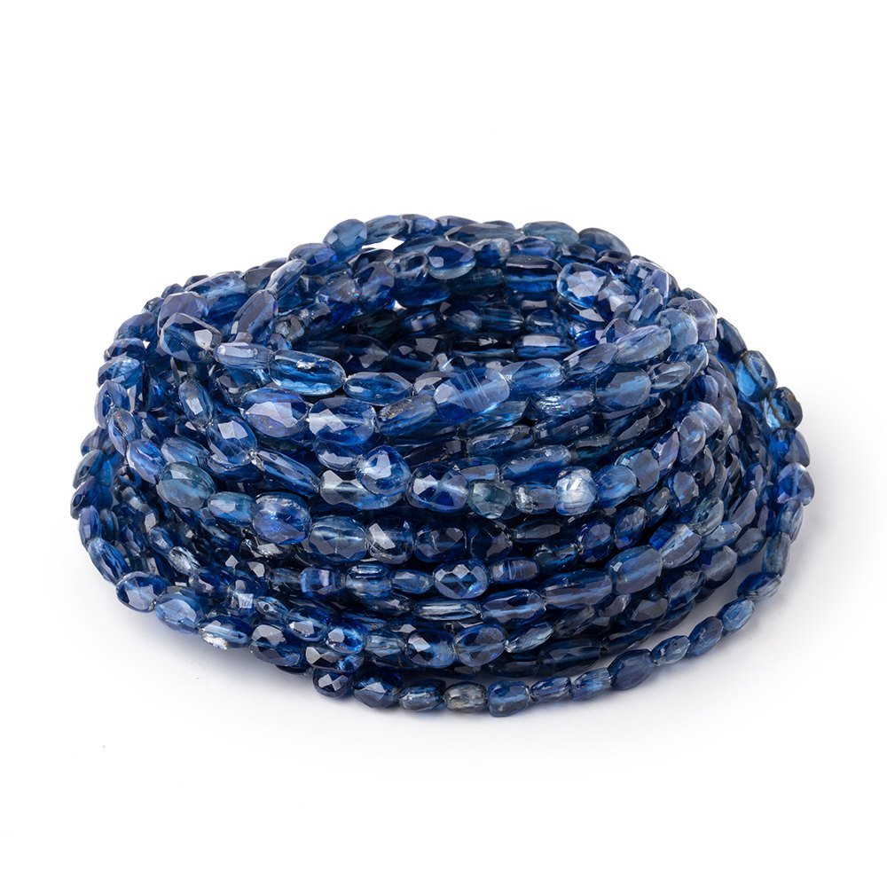 4x3.5-6x4mm Kyanite Faceted Oval Nuggets 17.75 inch 70 Beads (ONLINE ORDER ONLY)