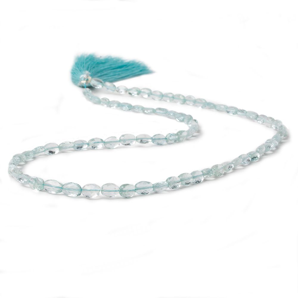4x3mm - 6x4mm Aquamarine faceted oval beads 16 inch 76 pieces AA (ONLINE ORDER ONLY)