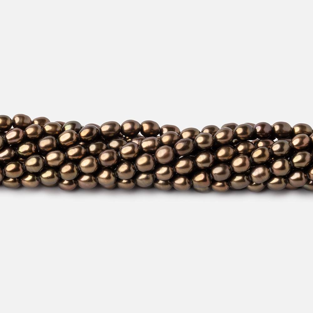 4x3mm Antique Bronze Straight Drilled Oval Freshwater Pearl 15 inch 97 pcs (ONLINE ORDER ONLY)