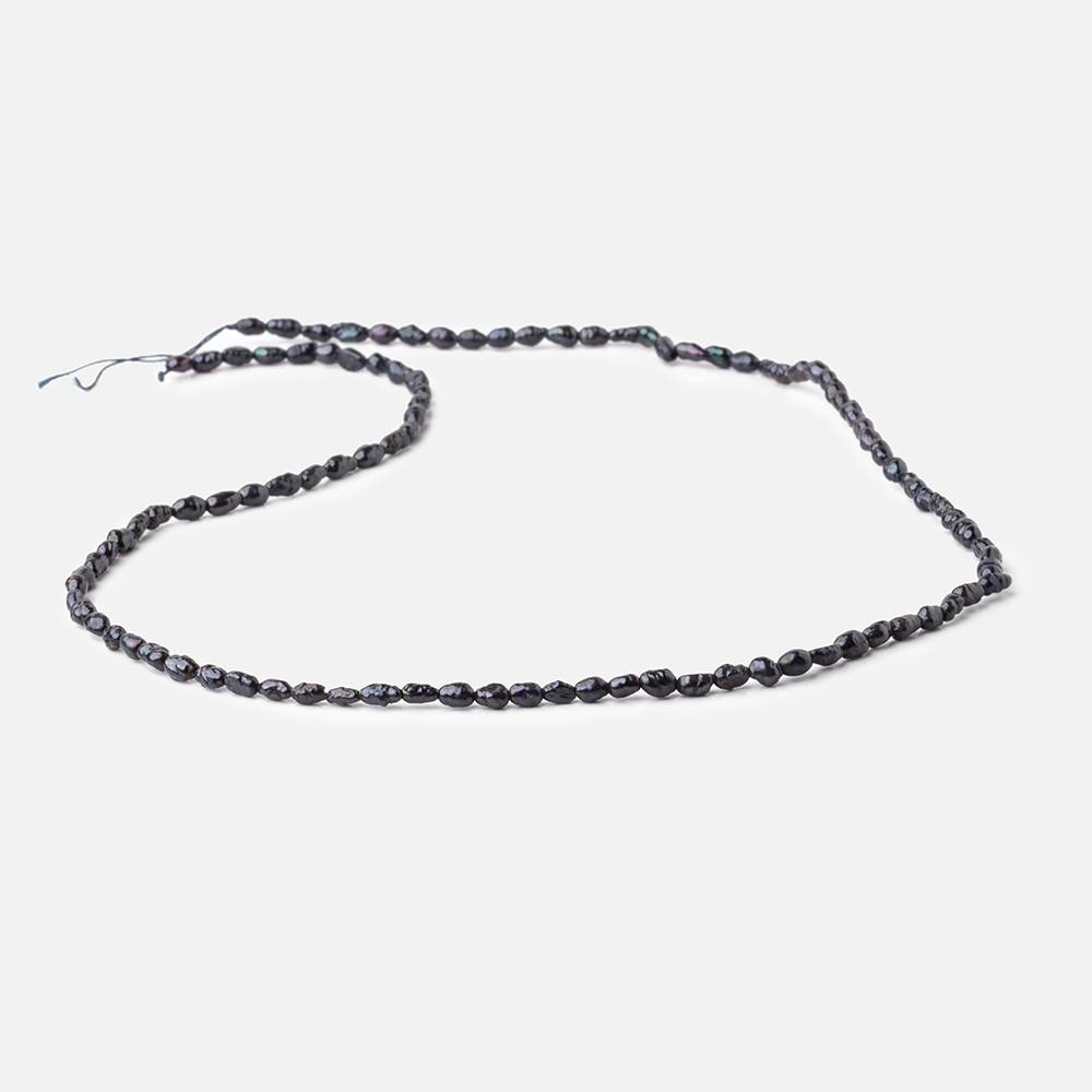 4x3mm Black Baroque Freshwater Pearl beads 15.5 inch 100 pieces (ONLINE ORDER ONLY)