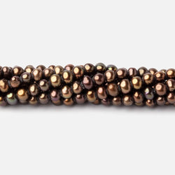 4x3mm Bronze Off Round Freshwater Pearl Beads 15 inch 110 pieces (ONLINE ORDER ONLY)