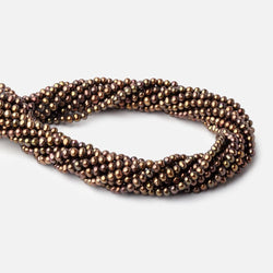 4x3mm Bronze Off Round Freshwater Pearl Beads 15 inch 110 pieces (ONLINE ORDER ONLY)