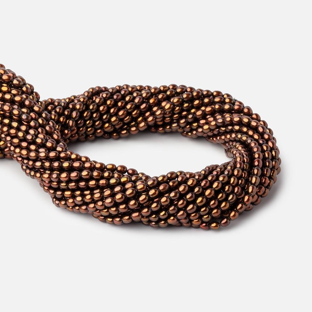 4x3mm Bronze Straight Drilled Oval Freshwater Pearl 15 inch 89 pcs (ONLINE ORDER ONLY)
