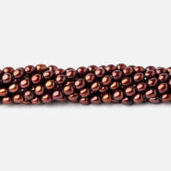 4x3mm Cherry Chocolate Straight Drilled Oval Freshwater Pearls 15 inch 87 pcs (ONLINE ORDER ONLY)