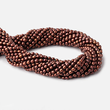 4x3mm Cherry Chocolate Straight Drilled Oval Freshwater Pearls 15 inch 87 pcs (ONLINE ORDER ONLY)