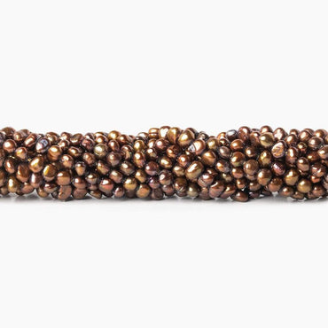4x3mm Chocolate Baroque Small Pearls 15 inch, 125 pieces (ONLINE ORDER ONLY)