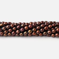 4x3mm Chocolate Straight Drilled Oval Pearls 15 inch 90 pieces (ONLINE ORDER ONLY)