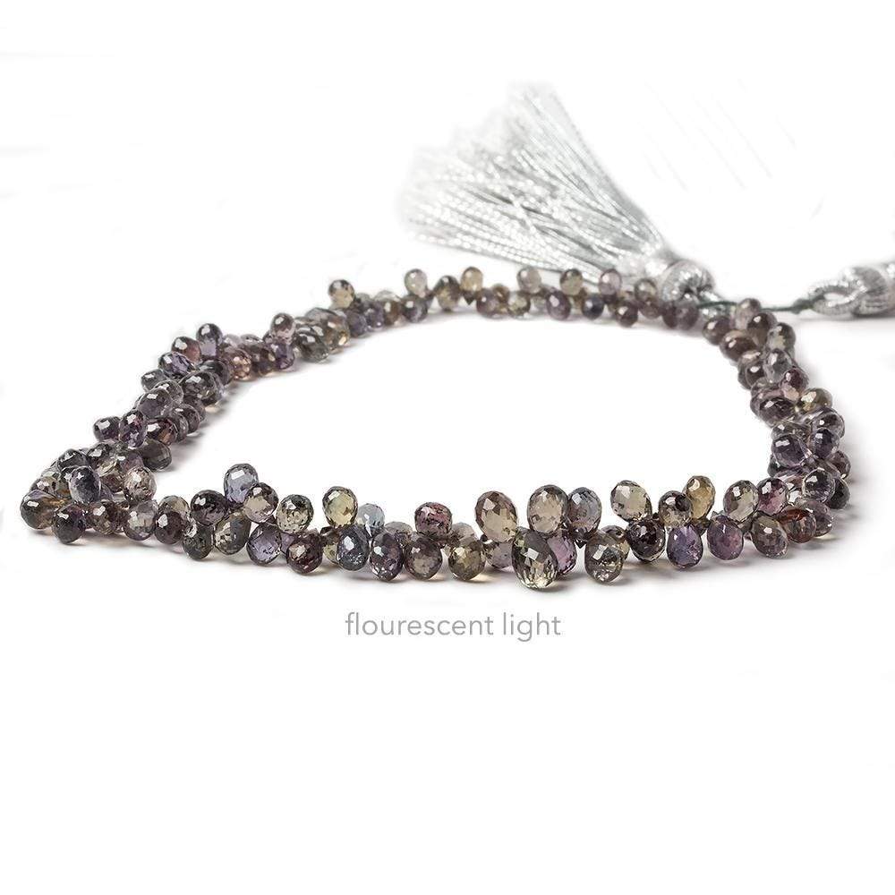 4x3mm Color Change Avocado Sapphire Tear Drop Briolette 8.5 inch 140 pieces (ONLINE ORDER ONLY)