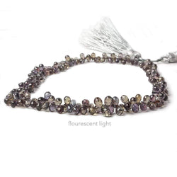 4x3mm Color Change Avocado Sapphire Tear Drop Briolette 8.5 inch 140 pieces (ONLINE ORDER ONLY)