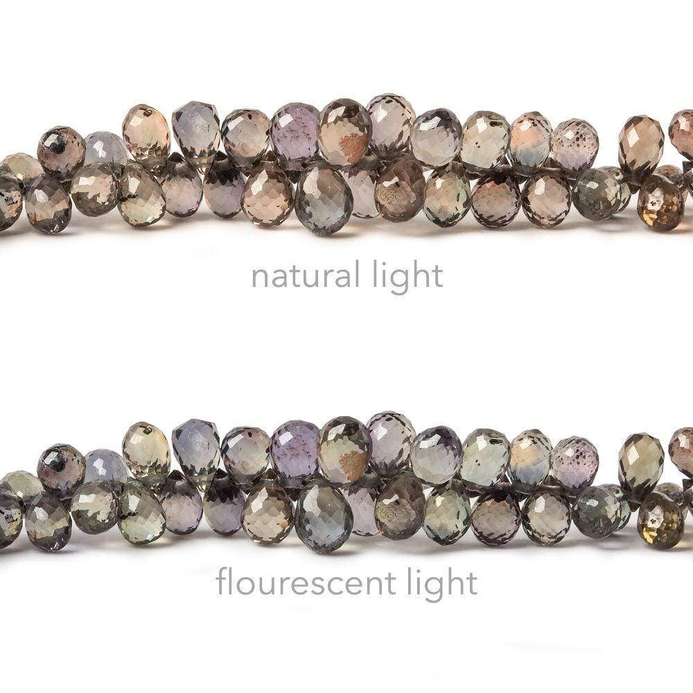 4x3mm Color Change Avocado Sapphire Tear Drop Briolette 8.5 inch 140 pieces (ONLINE ORDER ONLY)