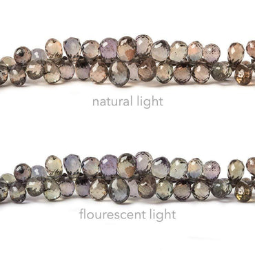 4x3mm Color Change Avocado Sapphire Tear Drop Briolette 8.5 inch 140 pieces (ONLINE ORDER ONLY)