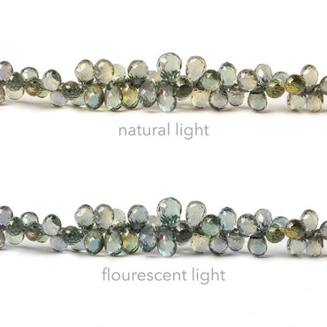 4x3mm Color Change Sapphire Tear Drop Briolette 8.5 inch 130 pieces (ONLINE ORDER ONLY)