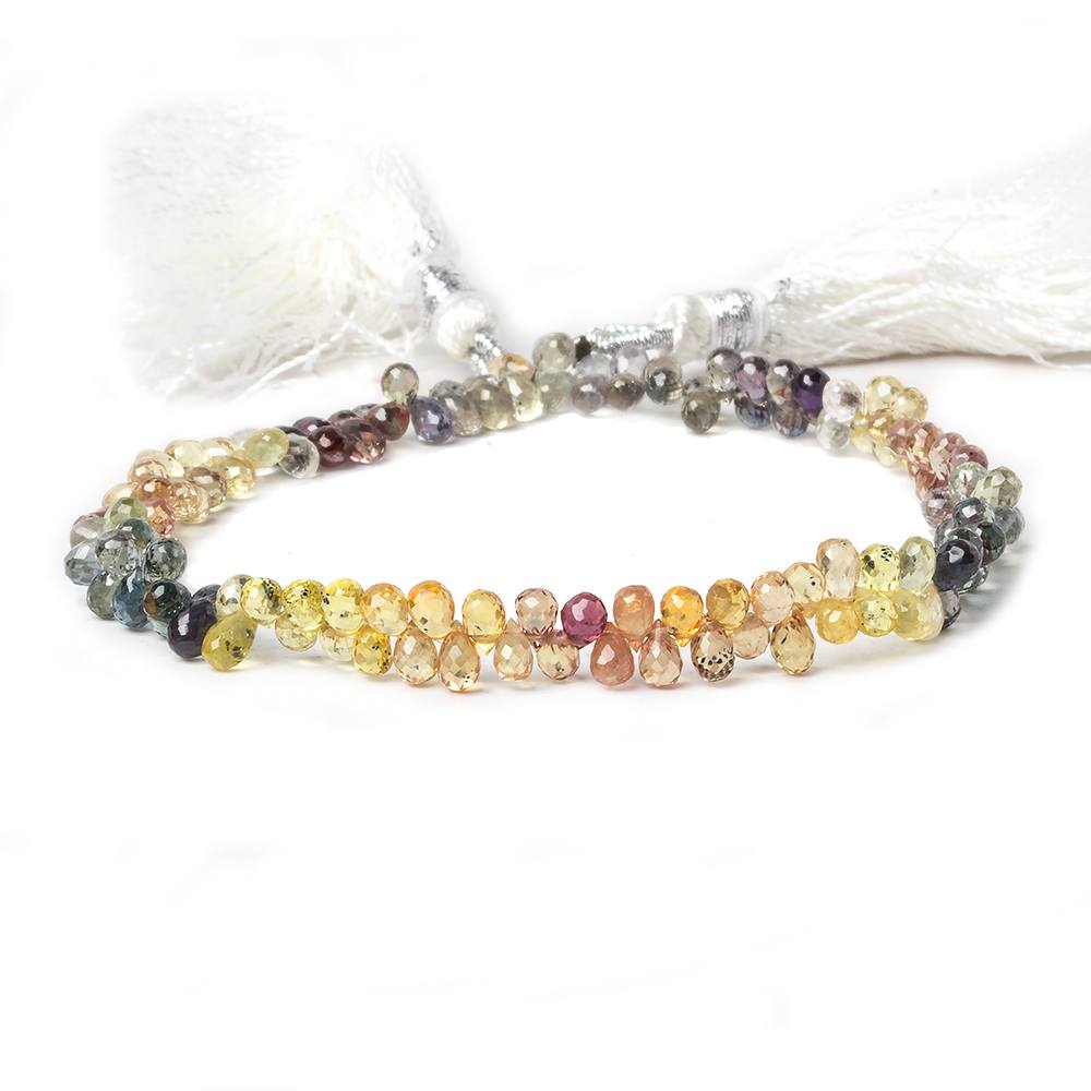 4x3mm Fancy Sapphire Faceted Tear Drop Beads 7.5 inch 127 pieces (ONLINE ORDER ONLY)