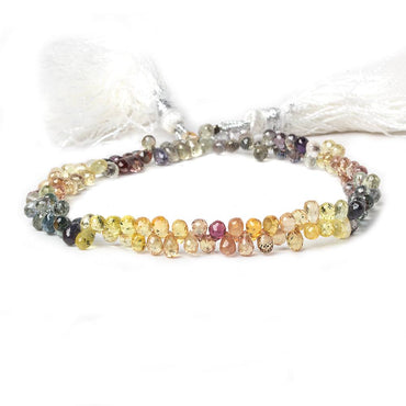 4x3mm Fancy Sapphire Faceted Tear Drop Beads 7.5 inch 127 pieces (ONLINE ORDER ONLY)