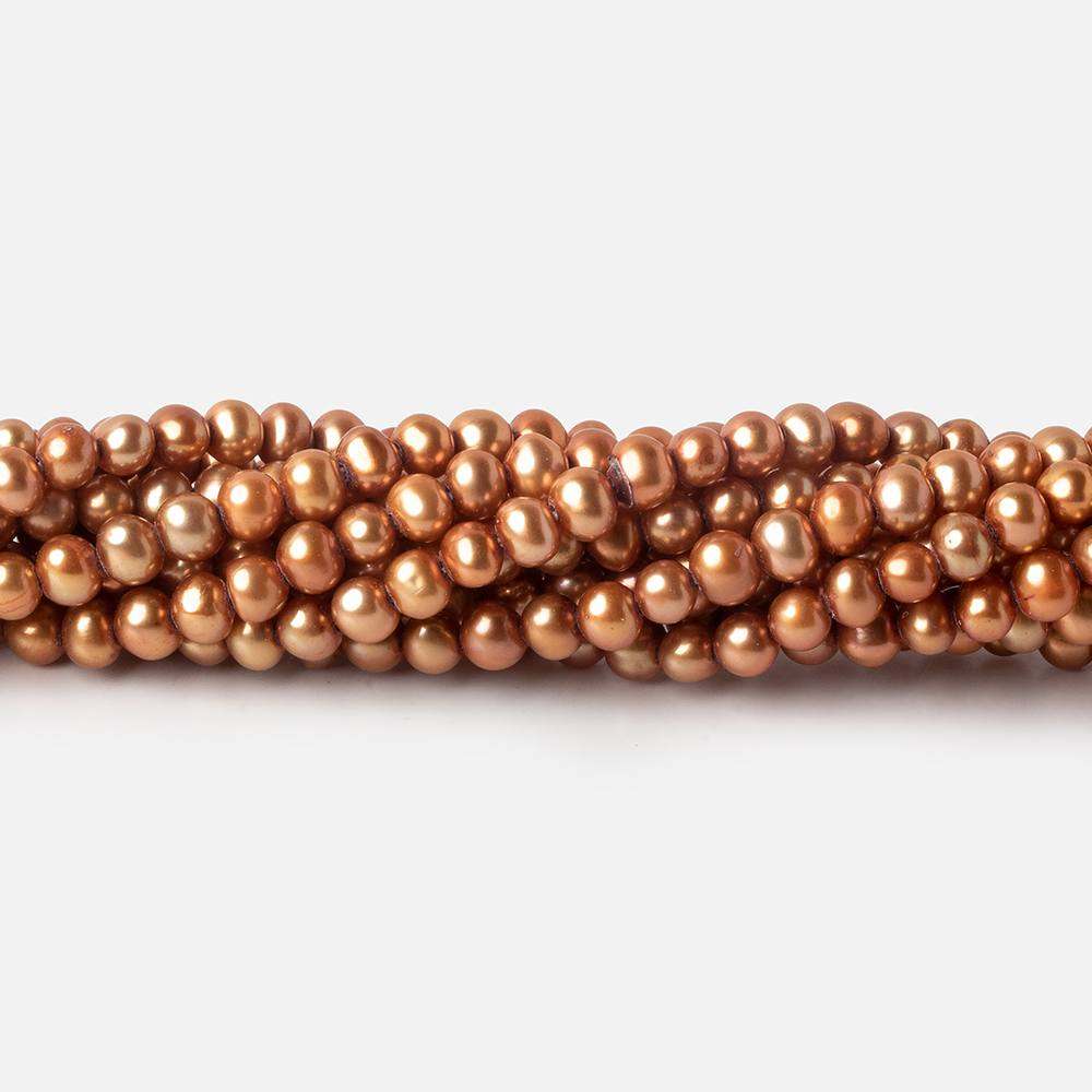 4x3mm Caramel Off Round Freshwater Pearl Beads 16 inch 96 pieces (ONLINE ORDER ONLY)