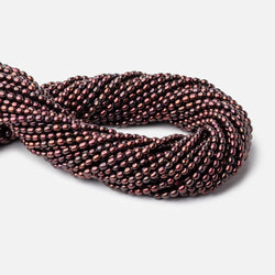 4x3mm Merlot Red Straight Drill Oval Freshwater Pearl Beads 15 inch 90 pieces (ONLINE ORDER ONLY)