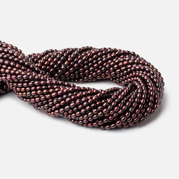 4x3mm Merlot Red Straight Drill Oval Freshwater Pearl Beads 15 inch 90 pieces (ONLINE ORDER ONLY)