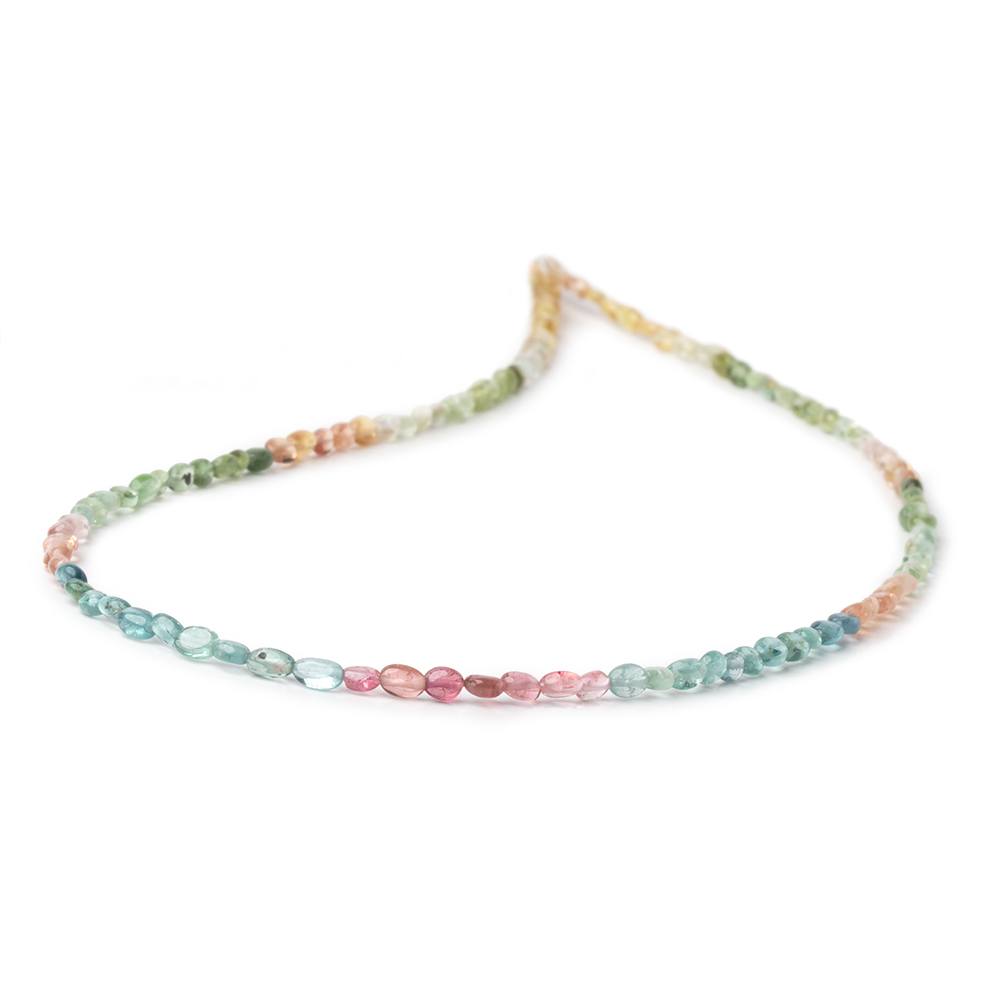 4x3mm Multi Color Tourmaline Plain Oval Beads 16 inch 110 pieces AA (ONLINE ORDER ONLY)