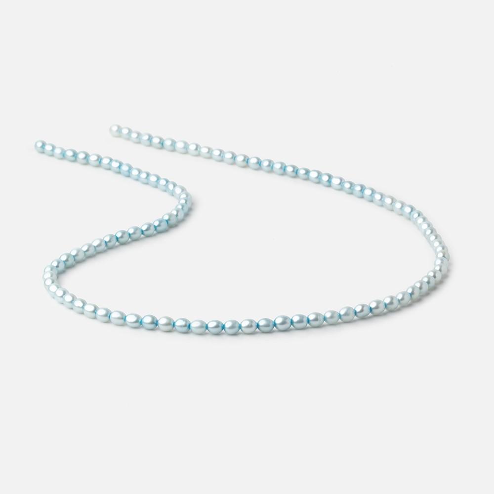 4x3mm Powder Blue Straight Drill Oval Pearl Beads 15 inch 96 pieces (ONLINE ORDER ONLY)