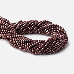 4x3mm Purplish Brown Side Drilled Off Round Freshwater Pearls 15 inch 108 beads (ONLINE ORDER ONLY)