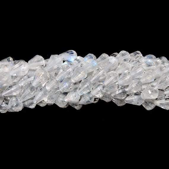 4x3mm Rainbow Moonstone Petite Faceted Tear Drop 14.5 inch 77 Beads (ONLINE ORDER ONLY)