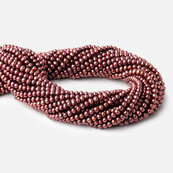 4x3mm Wine Off Round Freshwater Pearls 16 inch 108 pieces (ONLINE ORDER ONLY)