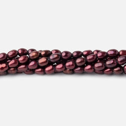 4x3mm Wine Red Oval Freshwater Pearl Beads 15 inch 78 pieces (ONLINE ORDER ONLY)