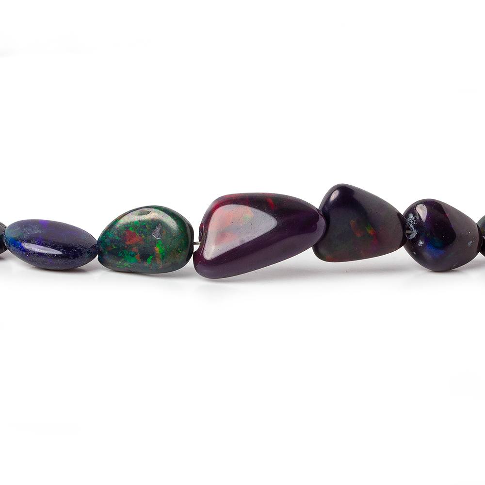 4x4-13x9mm Black Ethiopian Opal Plain Nugget beads 17 inches 60 pieces AA (ONLINE ORDER ONLY)