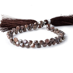 4x4-5x5mm Metallic Brown & Grey Moonstone petite faceted hearts 55 beads AA (ONLINE ORDER ONLY)