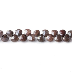 4x4-5x5mm Metallic Brown & Grey Moonstone petite faceted hearts 55 beads AA (ONLINE ORDER ONLY)