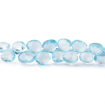 4x4-5x5mm Sky Blue Topaz Faceted Heart Beads 8 inch 58 pieces  AAA (ONLINE ORDER ONLY)
