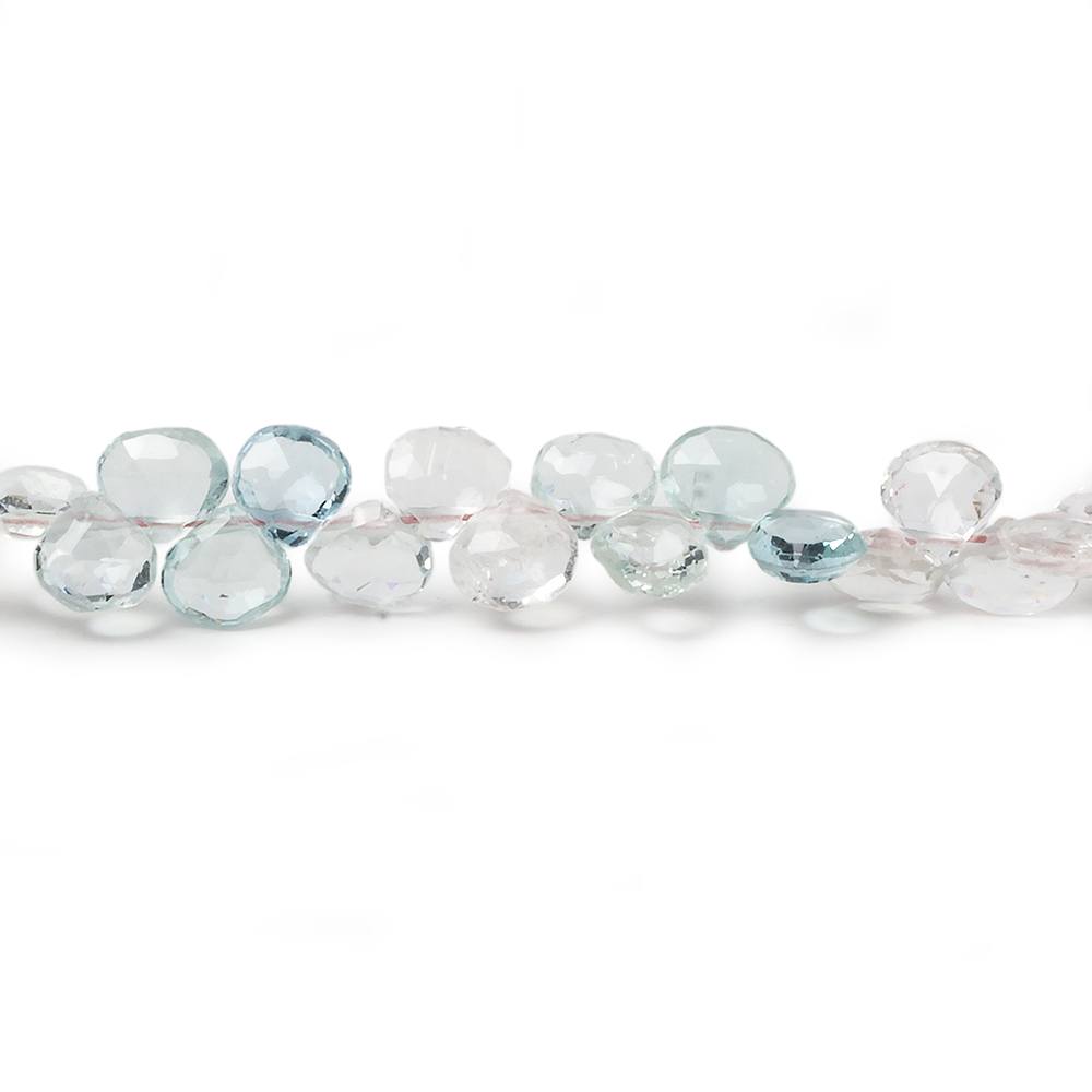 4x4-5x5mm White & Blue Beryl faceted heart beads 16 inch 160 pieces A (ONLINE ORDER ONLY)