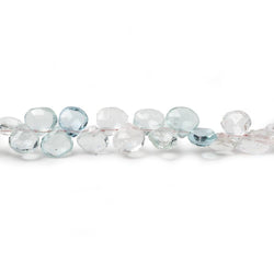 4x4-5x5mm White & Blue Beryl faceted heart beads 16 inch 160 pieces A (ONLINE ORDER ONLY)