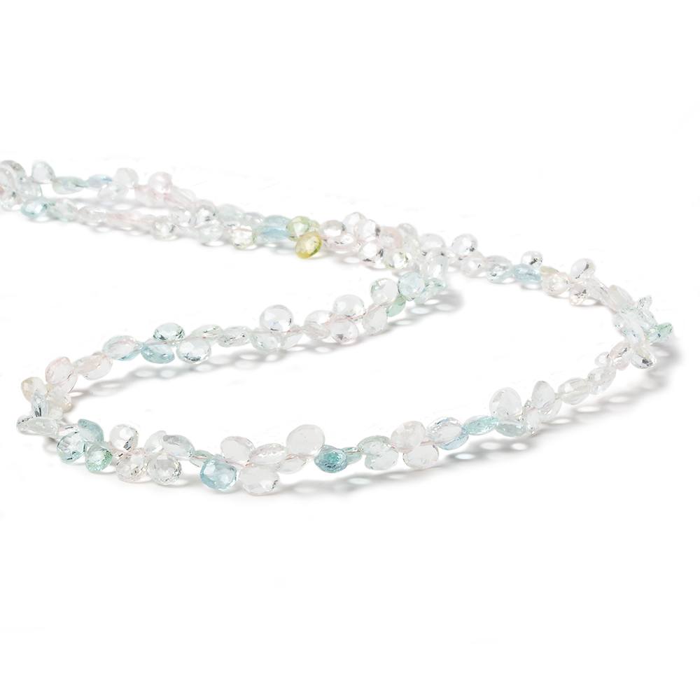 4x4-5x5mm White & Blue Beryl faceted heart beads 16 inch 160 pieces A (ONLINE ORDER ONLY)