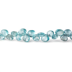 4x4-6x6mm Blue Zircon plain heart beads 7.5 inch 66 pieces (ONLINE ORDER ONLY)