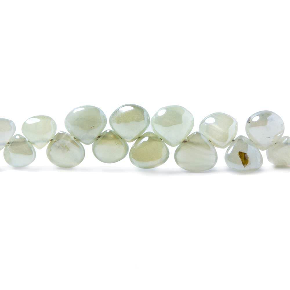 4x4-6x6mm Mystic Prehnite plain heart beads 8 inch 68 pieces (ONLINE ORDER ONLY)